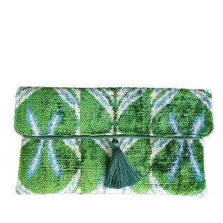 Silk Velvet Ikat Clutch