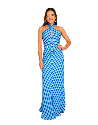 Simone Dress - French Blue Stripe