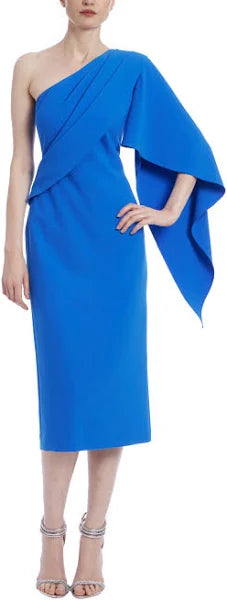 One Shoulder Drape Sheath Dress