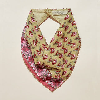 Blockprint Bandana- Garnet/Pink