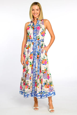 Biba Dress - Ivory Ginger Jars
