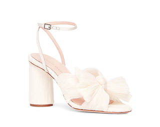 Camellia Knot Mule With Ankle Strap Heel
