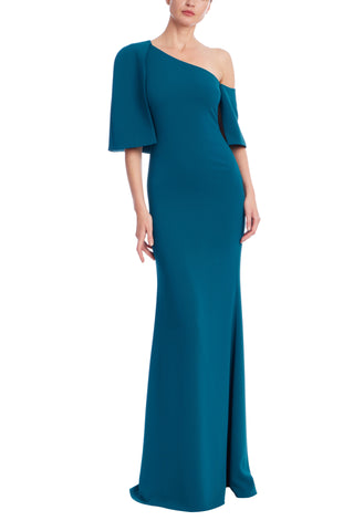 One Shoulder Wrap Column Gown