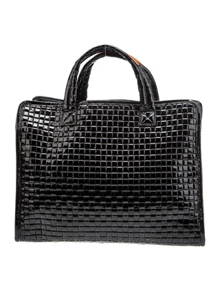 Black Lacquer Woven Tote