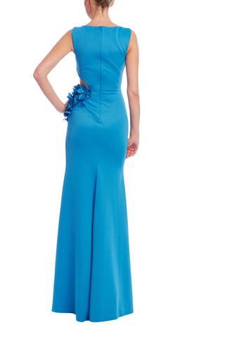 Draped Cut Out Column Gown