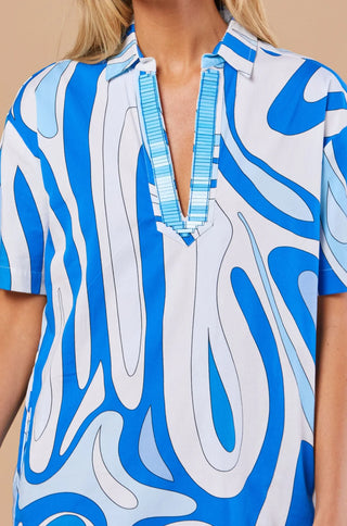 Rhodes Dress - Ultramarine Wave